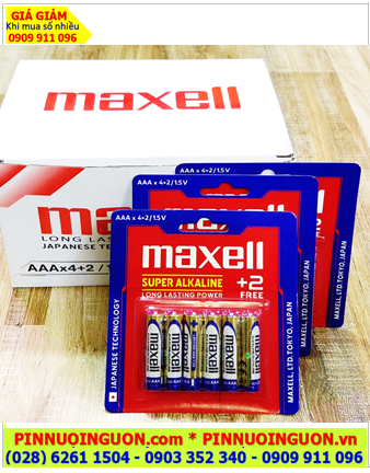 COMBO 01hộp 24vỉ=144viên (Vỉ 6viên) Pin AAA 1.5v Super Alkaline Maxell LR03(GD), Giá 1.152.000 /Hộp 144viên